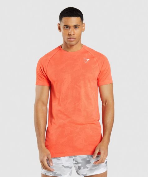 Men's Gymshark Geo Seamless T-Shirts Orange | CA N8153D